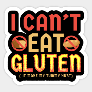 i cant eat gluten Sticker